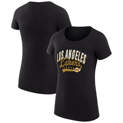 NBA - Los Angeles Lakers G-III 4Her by Carl Banks Women's Super-Slim Fit Lightweight Filigree Logo T-Shirt - Black