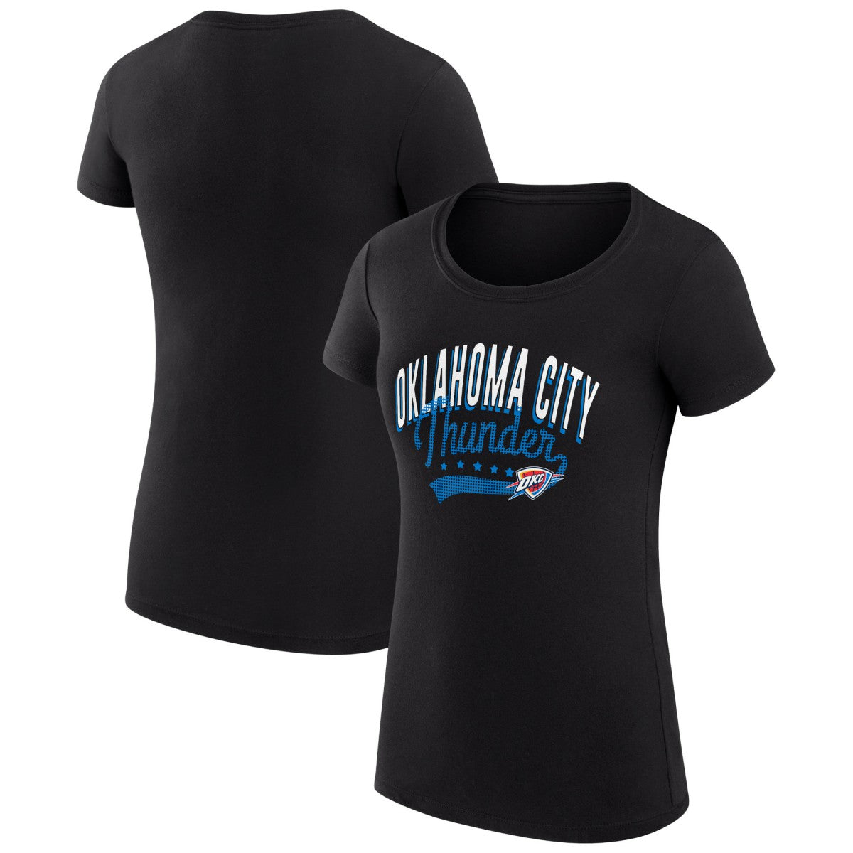 NBA - Oklahoma City Thunder G-III 4Her by Carl Banks Women's Super-Slim Fit Lightweight Filigree Logo T-Shirt - Black