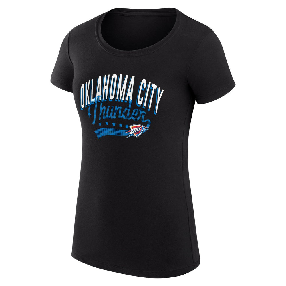 NBA - Oklahoma City Thunder G-III 4Her by Carl Banks Women's Super-Slim Fit Lightweight Filigree Logo T-Shirt - Black