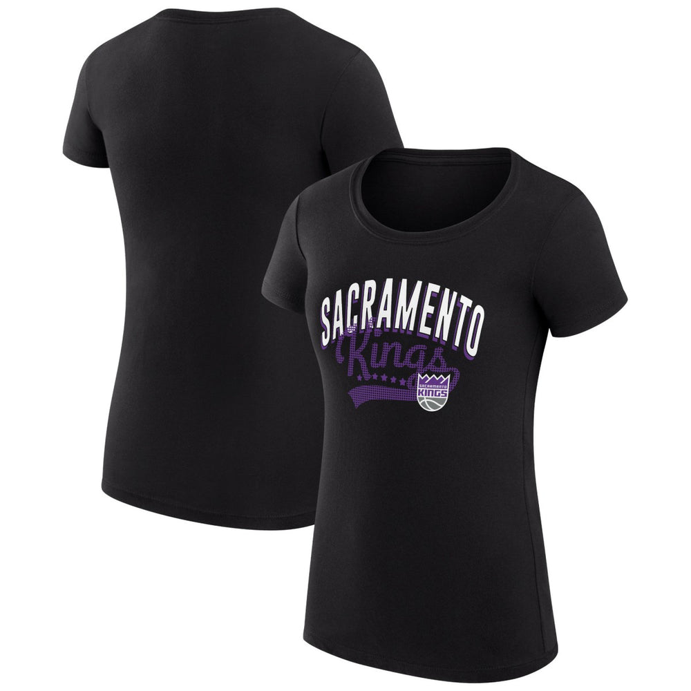 NBA - Sacramento Kings G-III 4Her by Carl Banks Women's Super-Slim Fit Lightweight Filigree Logo T-Shirt - Black