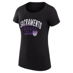 NBA - Sacramento Kings G-III 4Her by Carl Banks Women's Super-Slim Fit Lightweight Filigree Logo T-Shirt - Black