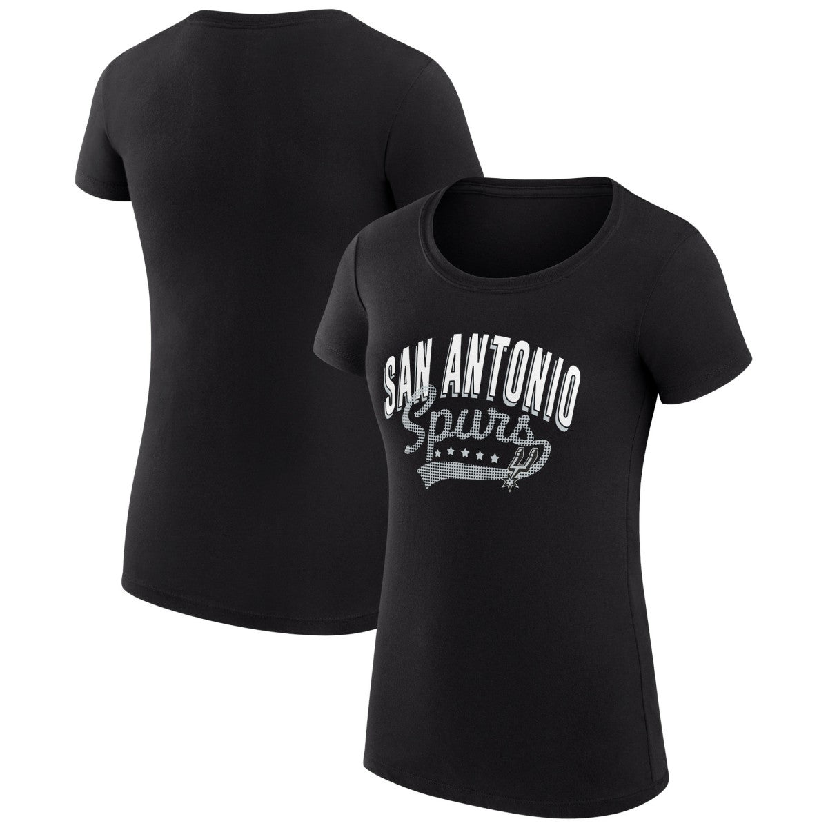 NBA - San Antonio Spurs G-III 4Her by Carl Banks Women's Super-Slim Fit Lightweight Filigree Logo T-Shirt - Black