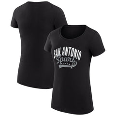 NBA - San Antonio Spurs G-III 4Her by Carl Banks Women's Super-Slim Fit Lightweight Filigree Logo T-Shirt - Black