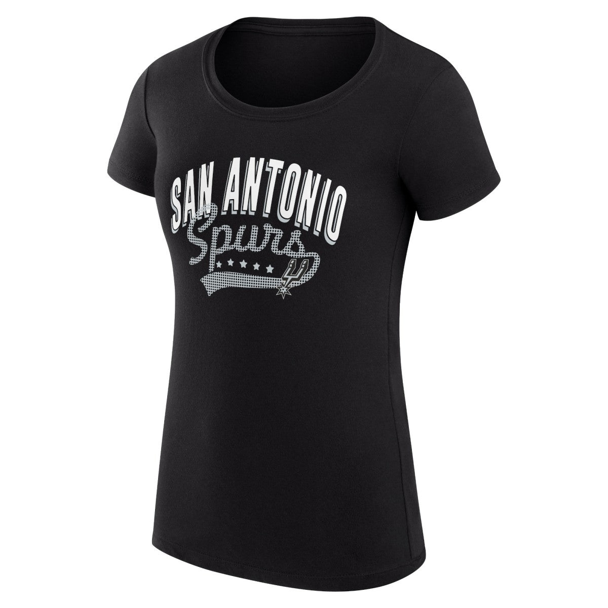 NBA - San Antonio Spurs G-III 4Her by Carl Banks Women's Super-Slim Fit Lightweight Filigree Logo T-Shirt - Black