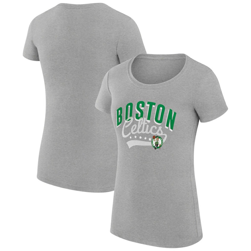 NBA - Boston Celtics G-III 4Her by Carl Banks Women's Super-Slim Fit Lightweight Filigree Logo T-Shirt - Heather Gray