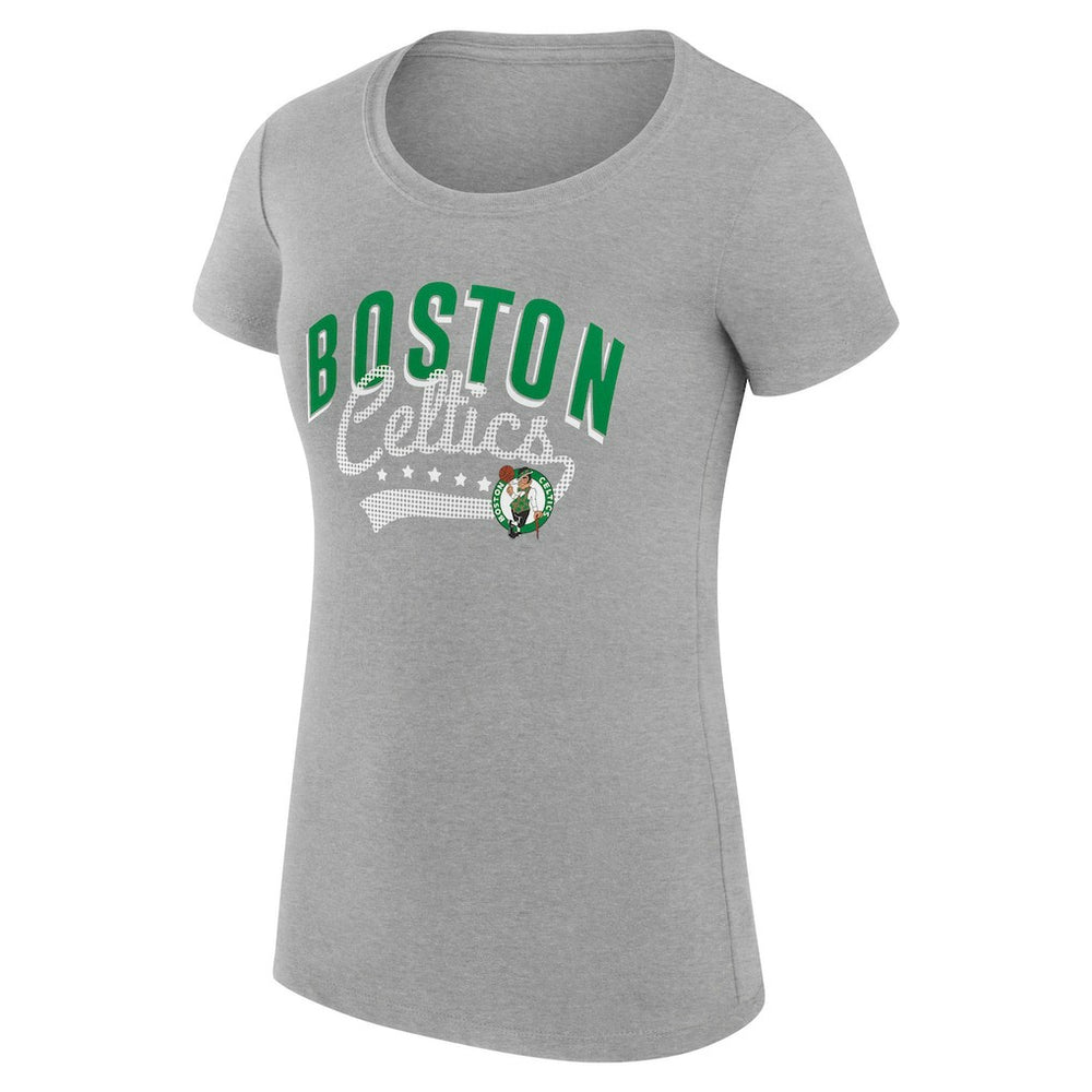 NBA - Boston Celtics G-III 4Her by Carl Banks Women's Super-Slim Fit Lightweight Filigree Logo T-Shirt - Heather Gray
