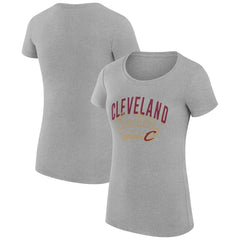 NBA - Cleveland Cavaliers G-III 4Her by Carl Banks Women's Super-Slim Fit Lightweight Filigree Logo T-Shirt - Heather Gray