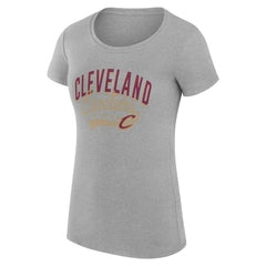 NBA - Cleveland Cavaliers G-III 4Her by Carl Banks Women's Super-Slim Fit Lightweight Filigree Logo T-Shirt - Heather Gray