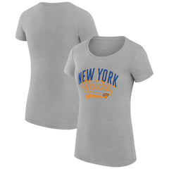 NBA - New York Knicks G-III 4Her by Carl Banks Women's Super-Slim Fit Lightweight Filigree Logo T-Shirt - Heather Gray
