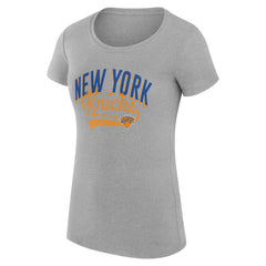 NBA - New York Knicks G-III 4Her by Carl Banks Women's Super-Slim Fit Lightweight Filigree Logo T-Shirt - Heather Gray