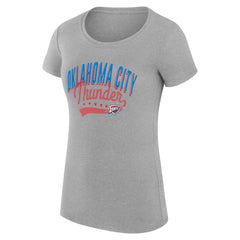 NBA - Oklahoma City Thunder G-III 4Her by Carl Banks Women's Super-Slim Fit Lightweight Filigree Logo T-Shirt - Heather Gray
