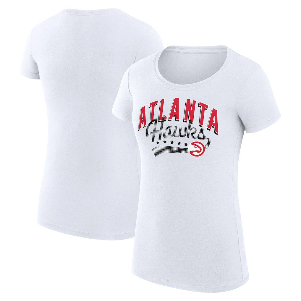 NBA - Atlanta Hawks G-III 4Her by Carl Banks Women's Super-Slim Fit Lightweight Filigree Logo T-Shirt - White