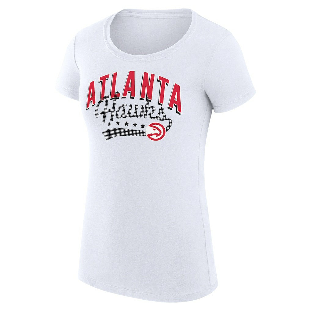 NBA - Atlanta Hawks G-III 4Her by Carl Banks Women's Super-Slim Fit Lightweight Filigree Logo T-Shirt - White