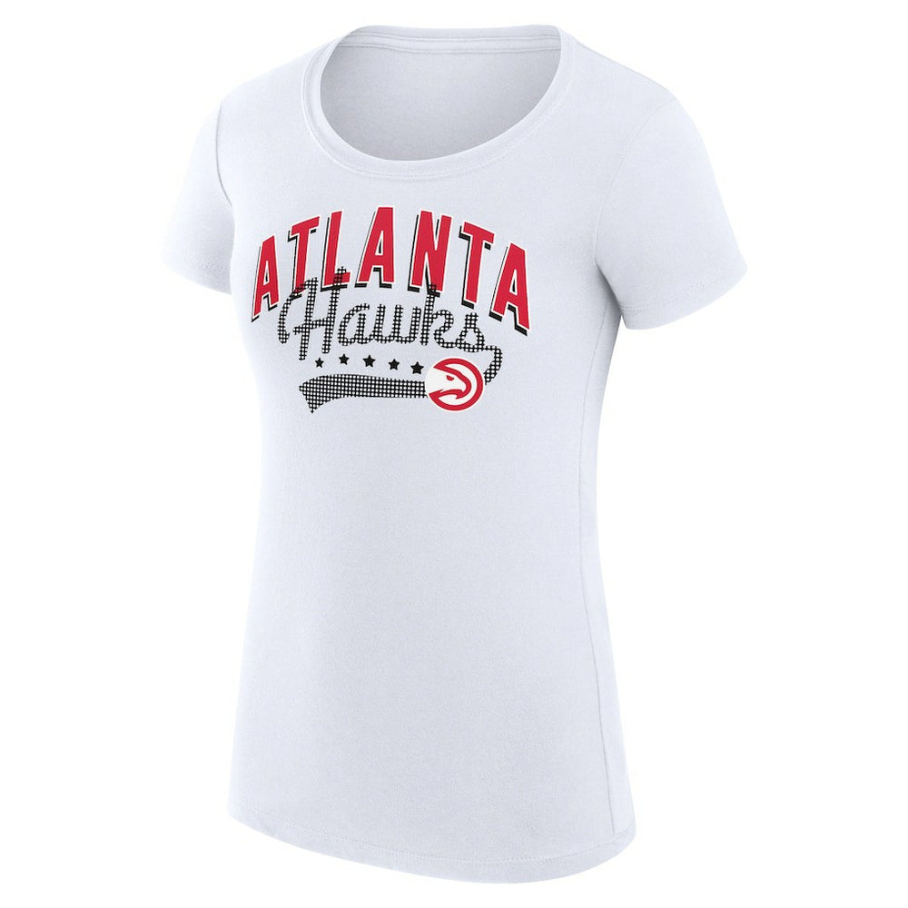 NBA - Atlanta Hawks G-III 4Her by Carl Banks Women's Super-Slim Fit Lightweight Filigree Logo T-Shirt - White