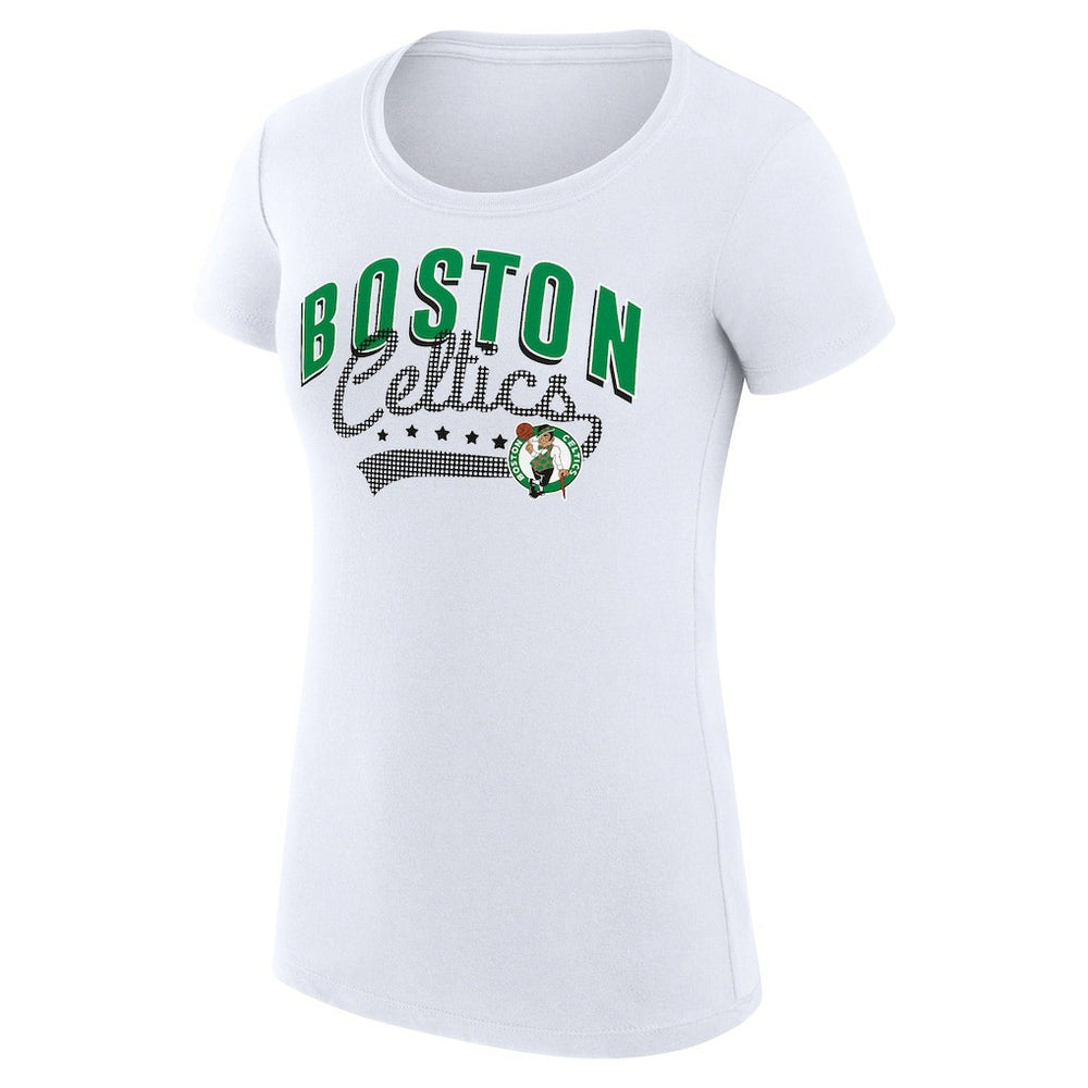 NBA - Boston Celtics G-III 4Her by Carl Banks Women's Super-Slim Fit Lightweight Filigree Logo T-Shirt - White