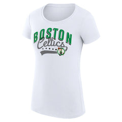 NBA - Boston Celtics G-III 4Her by Carl Banks Women's Super-Slim Fit Lightweight Filigree Logo T-Shirt - White
