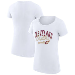 NBA - Cleveland Cavaliers G-III 4Her by Carl Banks Women's Super-Slim Fit Lightweight Filigree Logo T-Shirt - White