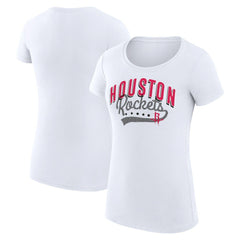 NBA - Houston Rockets G-III 4Her by Carl Banks Women's Super-Slim Fit Lightweight Filigree Logo T-Shirt - White