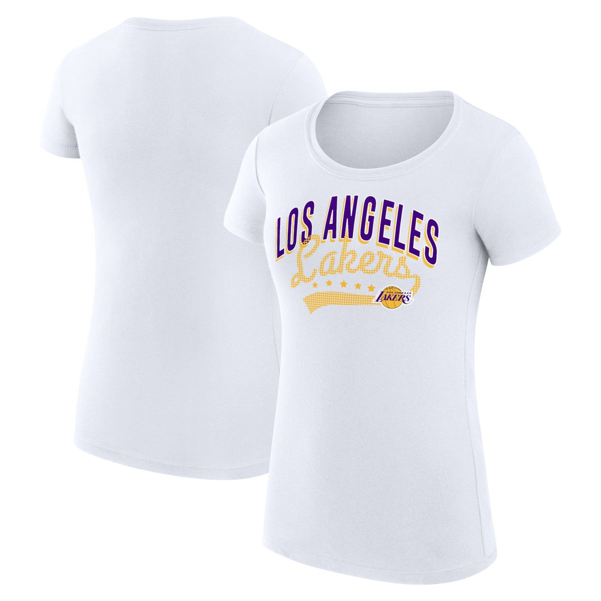 NBA - Los Angeles Lakers G-III 4Her by Carl Banks Women's Super-Slim Fit Lightweight Filigree Logo T-Shirt - White