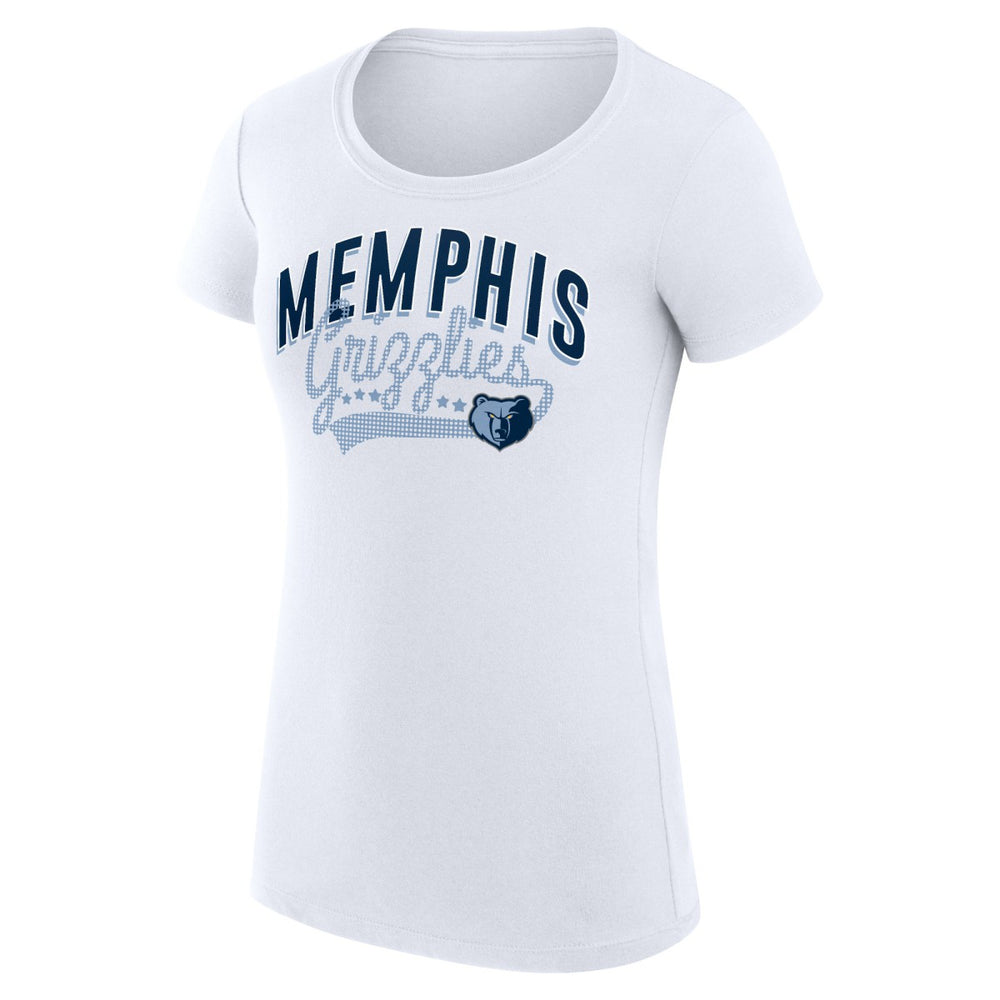 NBA - Memphis Grizzlies G-III 4Her by Carl Banks Women's Super-Slim Fit Lightweight Filigree Logo T-Shirt - White