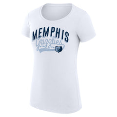 NBA - Memphis Grizzlies G-III 4Her by Carl Banks Women's Super-Slim Fit Lightweight Filigree Logo T-Shirt - White