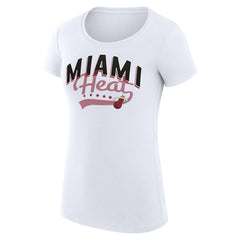 NBA - Miami Heat G-III 4Her by Carl Banks Women's Super-Slim Fit Lightweight Filigree Logo T-Shirt - White