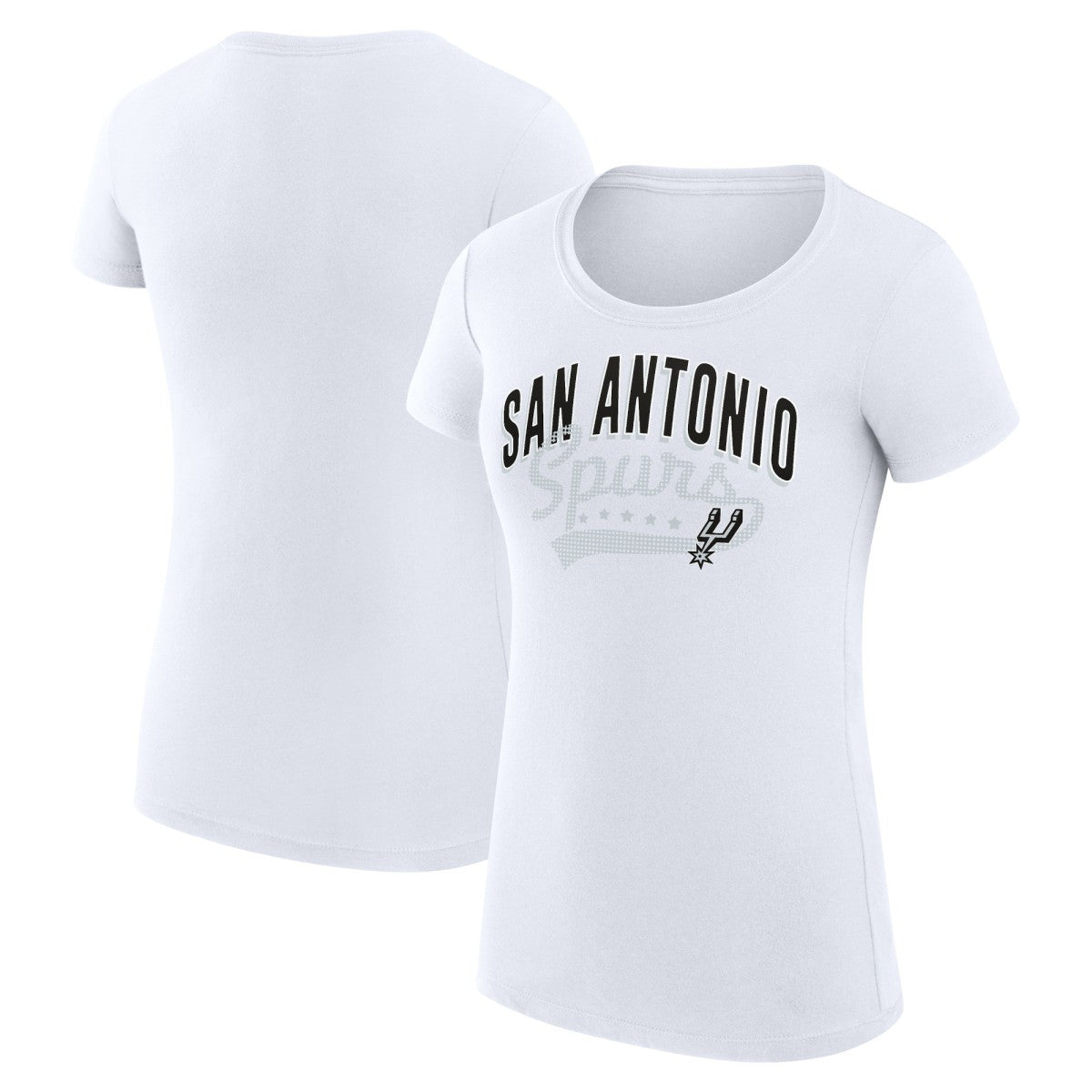 NBA - San Antonio Spurs G-III 4Her by Carl Banks Women's Super-Slim Fit Lightweight Filigree Logo T-Shirt - White