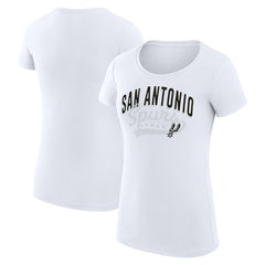 NBA - San Antonio Spurs G-III 4Her by Carl Banks Women's Super-Slim Fit Lightweight Filigree Logo T-Shirt - White