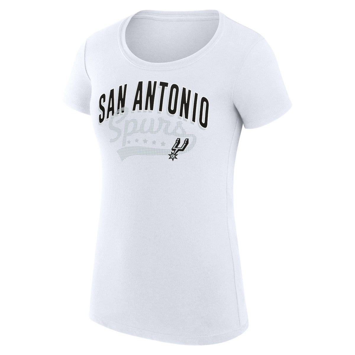 NBA - San Antonio Spurs G-III 4Her by Carl Banks Women's Super-Slim Fit Lightweight Filigree Logo T-Shirt - White