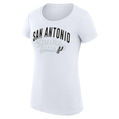 NBA - San Antonio Spurs G-III 4Her by Carl Banks Women's Super-Slim Fit Lightweight Filigree Logo T-Shirt - White