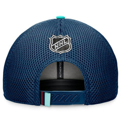 Seattle Kraken Fanatics 2024 NHL Draft On Stage Trucker Adjustable Hat Deep Sea Blue