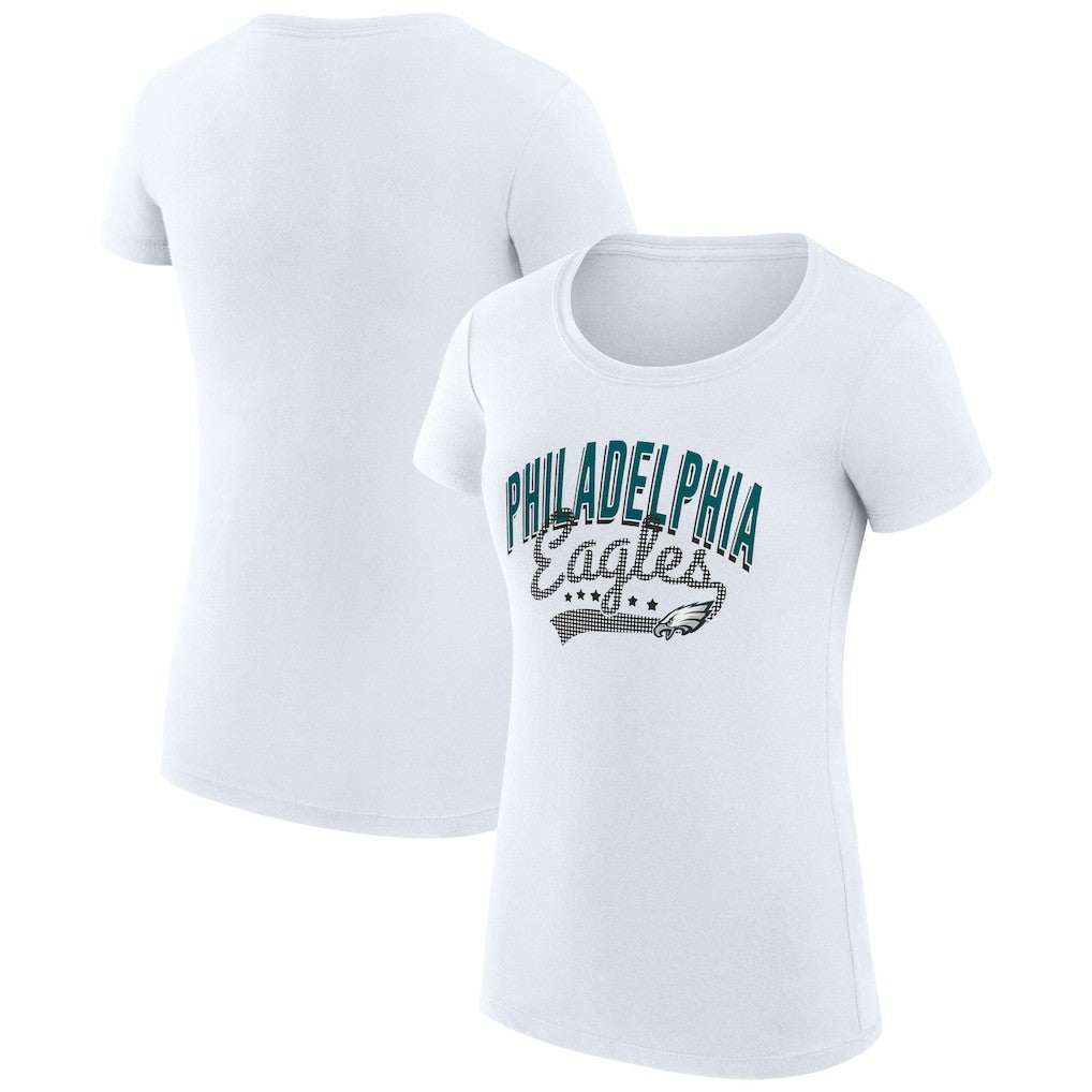 Philadelphia Eagles G-III 4Her by Carl Banks Women's Super-Slim Fit Lightweight Filigree Logo T-Shirt – White - NFL
