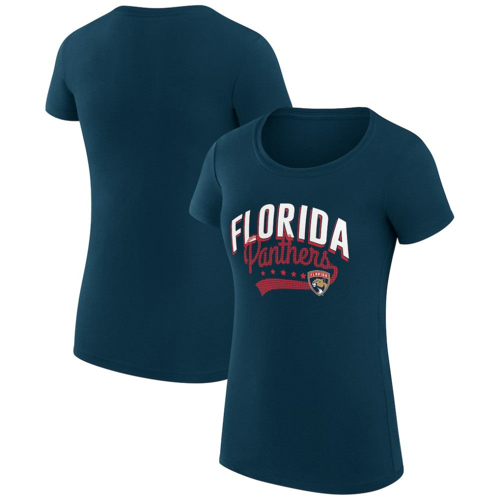 Florida Panthers - G-III 4Her by Carl Banks Women's Super-Slim Fit Lightweight Filigree Logo T-Shirt – Navy