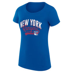 New York Rangers G-III 4Her by Carl Banks Women's Super-Slim Fit Lightweight Filigree Logo T-Shirt – Blue