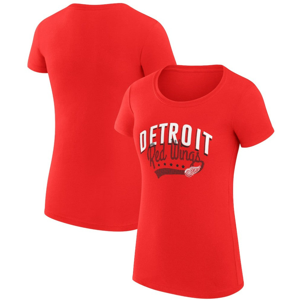 Detroit Red Wings - G-III 4Her by Carl Banks Women's Super-Slim Fit Lightweight Filigree Logo T-Shirt – Red