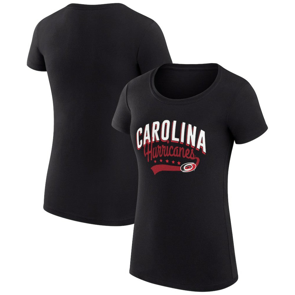 Carolina Hurricanes - G-III 4Her by Carl Banks Women's Super-Slim Fit Lightweight Filigree Logo T-Shirt – Black