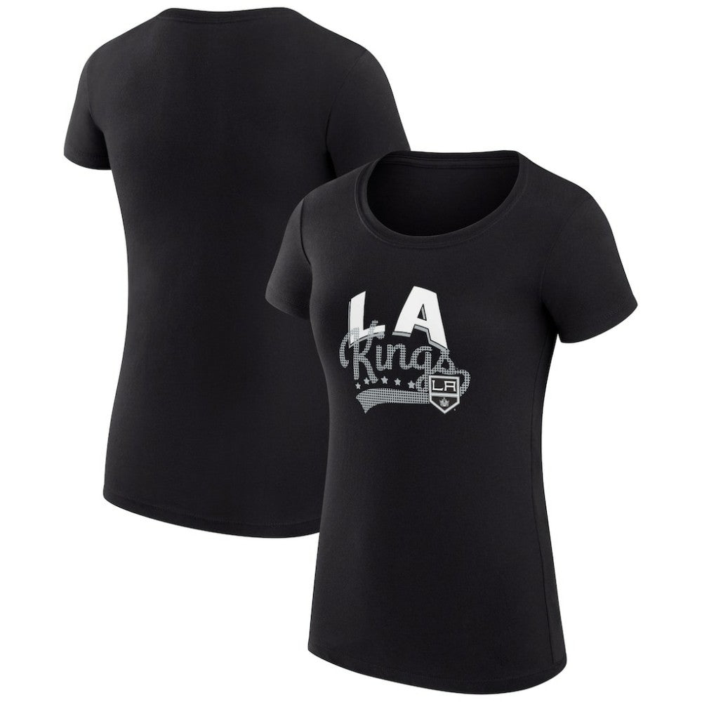 Los Angeles Kings - G-III 4Her by Carl Banks Women's Super-Slim Fit Lightweight Filigree Logo T-Shirt – Black