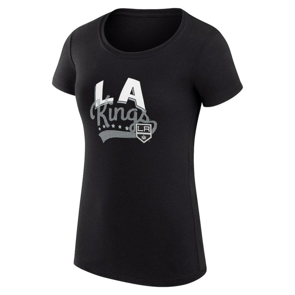 Los Angeles Kings - G-III 4Her by Carl Banks Women's Super-Slim Fit Lightweight Filigree Logo T-Shirt – Black