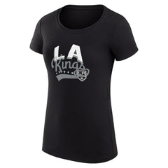 Los Angeles Kings - G-III 4Her by Carl Banks Women's Super-Slim Fit Lightweight Filigree Logo T-Shirt – Black