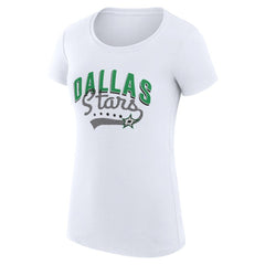 Dallas Stars - G-III 4Her by Carl Banks Women's Super-Slim Fit Lightweight Filigree Logo T-Shirt – White