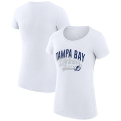 Tampa Bay Lightning - G-III 4Her by Carl Banks Women's Super-Slim Fit Lightweight Filigree Logo T-Shirt – White