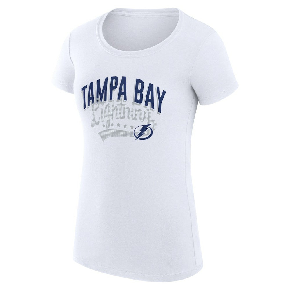 Tampa Bay Lightning - G-III 4Her by Carl Banks Women's Super-Slim Fit Lightweight Filigree Logo T-Shirt – White