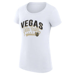 Vegas Golden Knights G-III 4Her by Carl Banks Women's Super-Slim Fit Lightweight Filigree Logo T-Shirt White