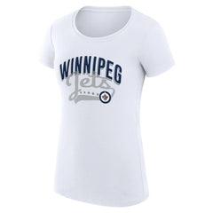Winnipeg Jets - G-III 4Her by Carl Banks Women's Super-Slim Fit Lightweight Filigree Logo T-Shirt – White