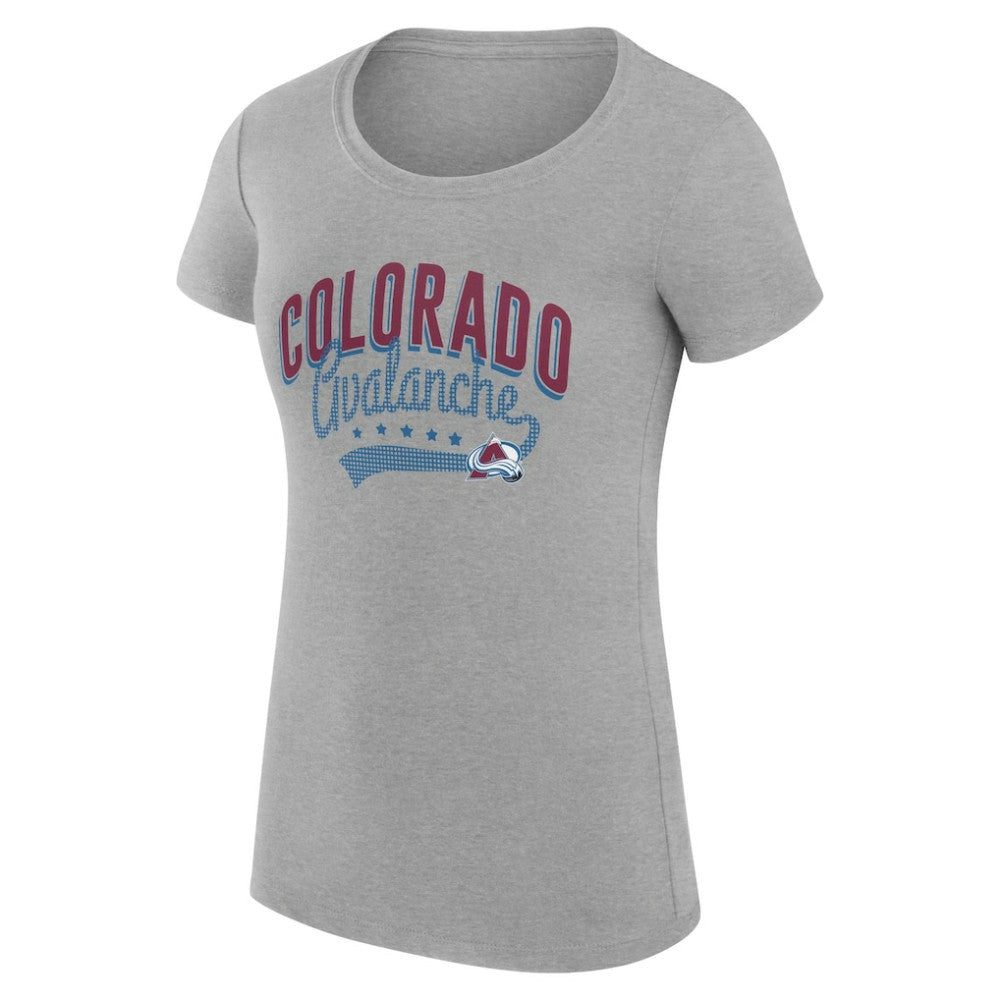 Colorado Avalanche - G-III 4Her by Carl Banks Women's Super-Slim Fit Lightweight Filigree Logo T-Shirt – Gray