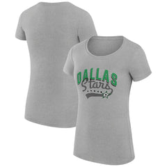 Dallas Stars - G-III 4Her by Carl Banks Women's Super-Slim Fit Lightweight Filigree Logo T-Shirt – Gray