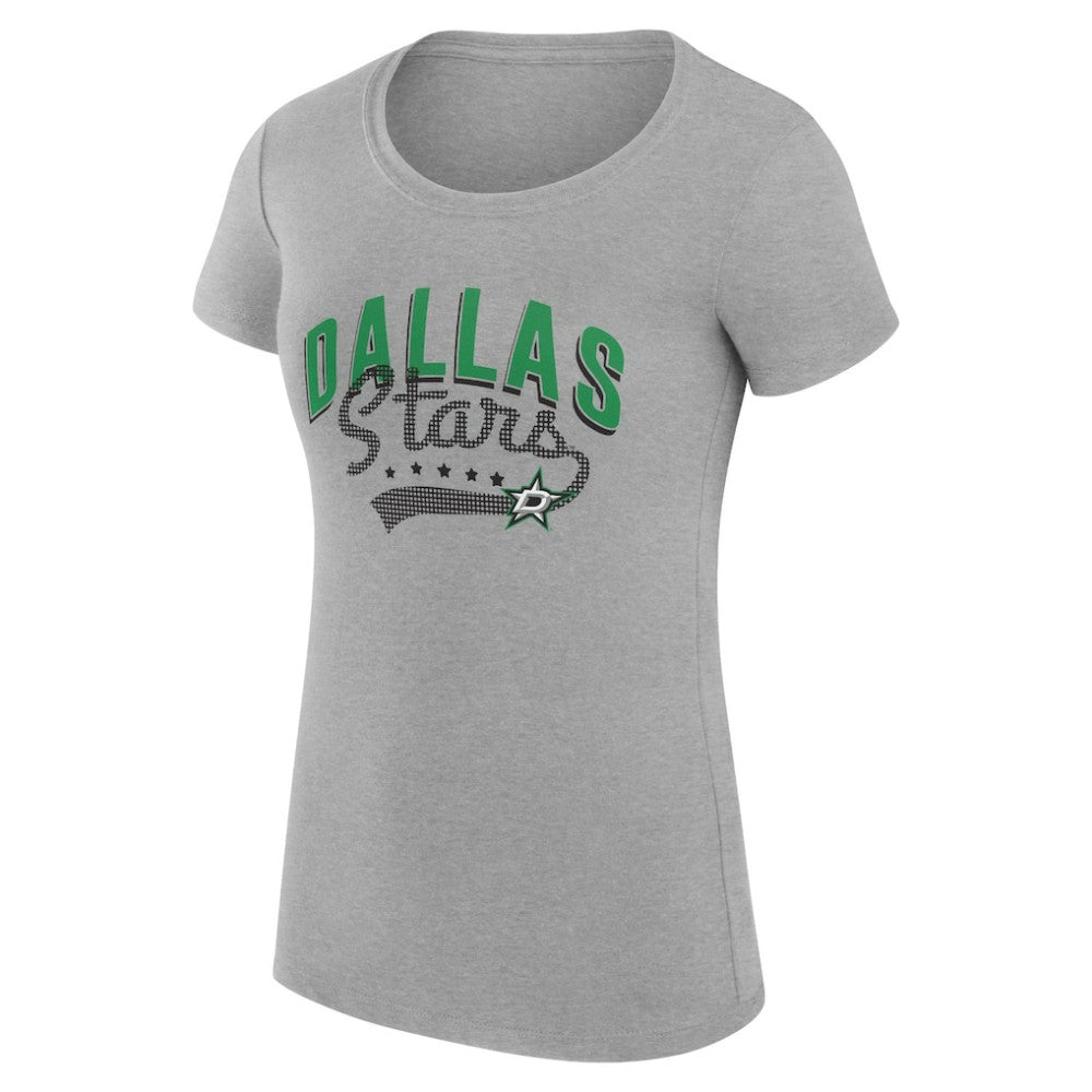 Dallas Stars - G-III 4Her by Carl Banks Women's Super-Slim Fit Lightweight Filigree Logo T-Shirt – Gray