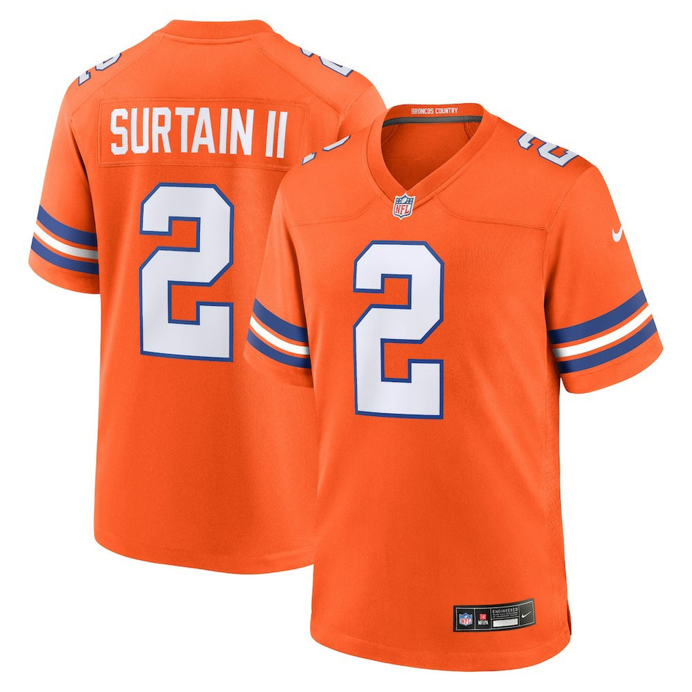 Patrick Surtain II Denver Broncos Mile High Collection 1977 Throwback Player Game Jersey Orange - Nike