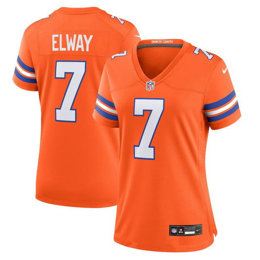 John Elway Denver Broncos Women's Mile High Collection 1977 Throwback Player Game Jersey - Orange | NFL Jerseys