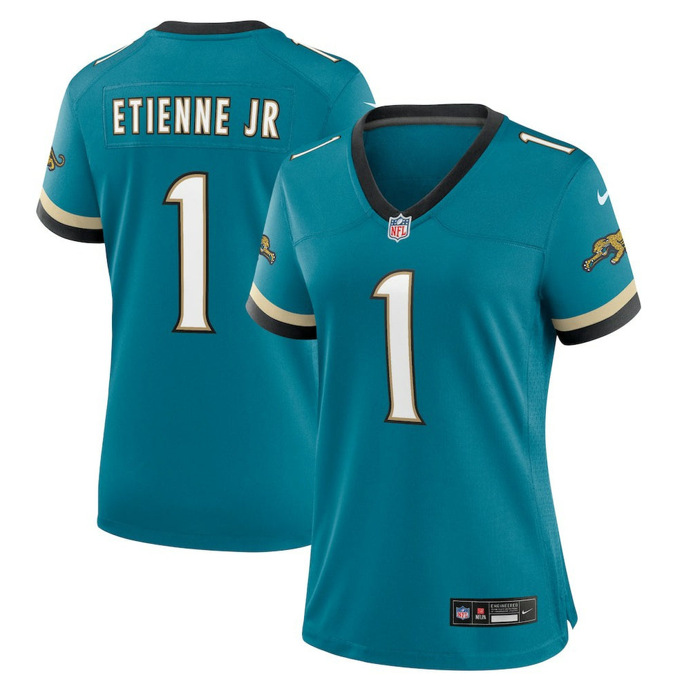 Travis Etienne Jr Jacksonville Jaguars Women's Prowler Throwback Game Jersey Teal - Nike